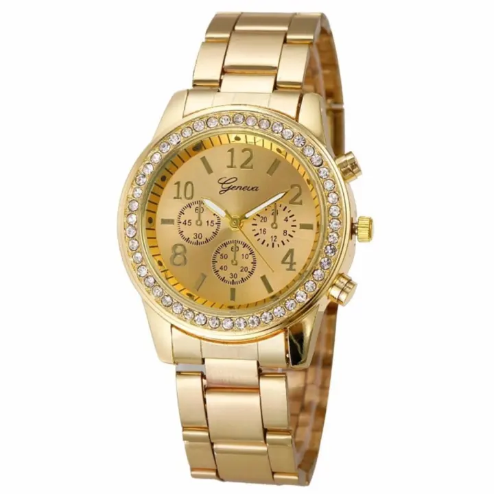 Geneva Alice Women Watch Gold Edition Jam Tangan Wanita Analog Quartz Warna Emas Strap Stainless Steel Tahan Air Water Resistance Gold Lazada Indonesia