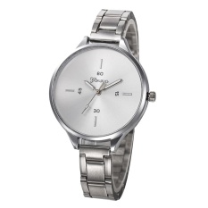 GENEVA Cross Skala Sederhana Paduan Jam Meja Jam Tangan Yang Bagus untuk Wanita Jam QUARTZ Watch-Silver-Intl