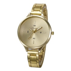 GENEVA Cross Skala Sederhana Paduan Jam Meja Jam Tangan Yang Bagus untuk Wanita Jam QUARTZ Watch-Emas-Intl