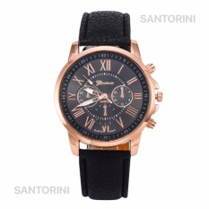 GENEVA Jam Tangan Modis Wanita Analog Fashion Women Analog Quartz Strap Wrist Watch - BLACK
