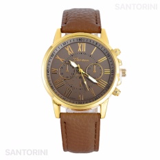 GENEVA Jam Tangan Wanita Analog Strap Kulit Sintetis Women Leather Watch - KHAKI