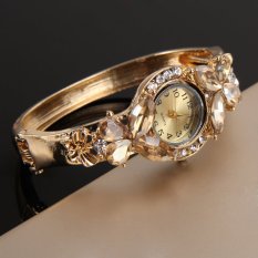 Geneva Menonton Emas FilCrystal Gelang These Butterflies Kuarsa Jam Tangan No.5