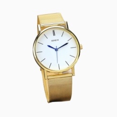Geneve Womens Fashion Watch Stainless Steel BandWrist Watches Gold - intl