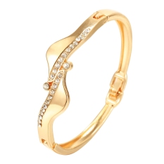 GETEK Wanita Bangle Crystal Gelang Gelang Berlian Imitasi (Emas)