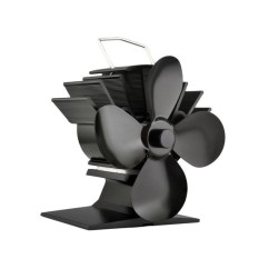 Gift Solid 4 Blades Heat Powered Stove Fan Fuel Energy Saving Aluminum Stove Fan Eco-friendly Premium Stove Fan For Home black - intl