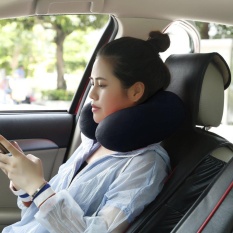 Gift U Bentuk Perjalanan Bantal Inflatable Bantal Leher Kembali Bahu Bantal Biru Laut-Internasional