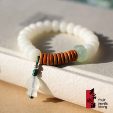 Giok Putih Biji Bodi-Ci Giok Gelang Tasbih Sub Gelang Manik