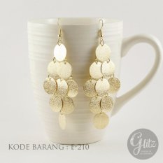 Glitzaksesoris - E-210 - Anting Panjang Juntai Emas