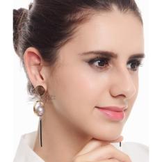 Glitzaksesoris - E-318 - Pearl Gold Dangle Earrings Anting panjang mutiara emas