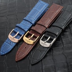 Glory man the Si JUNGHANS leather hand watch band Jing steel the needle button up to go together with leather watch a chain the men and women apply blue palm tree black - intl