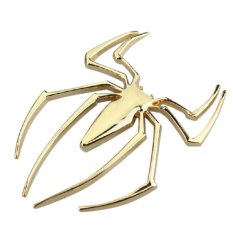 Gold - Emblem 3D Spider Laba Laba Body Kaca Pintu Mobil Motor Metal Sticker Stiker Laptop Aksesoris Avanza Xpander Calya Innova Gran Max Pick Up Brio Satya Sigra Xenia Rush Carry Ertiga HR-V Ayla Terios Agya Ignis Mobilio APV Pajero Assesoris Accesoris