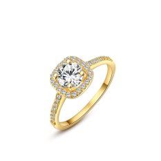 Emas Berlapis Crystal Cincin untuk Wanita