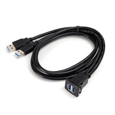 Anti-Air Yang Bagus USB3.0 Kabel Data Otomatis Flush Dudukan Ganda Usb Pria untuk Wanita Ekstensi Kabel 1 M-Internasional