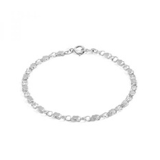 GPL/7 Inch 10 K Putih Emas Gelang Hati dan Anklet untuk Wanita dan Anak Perempuan, (0.14