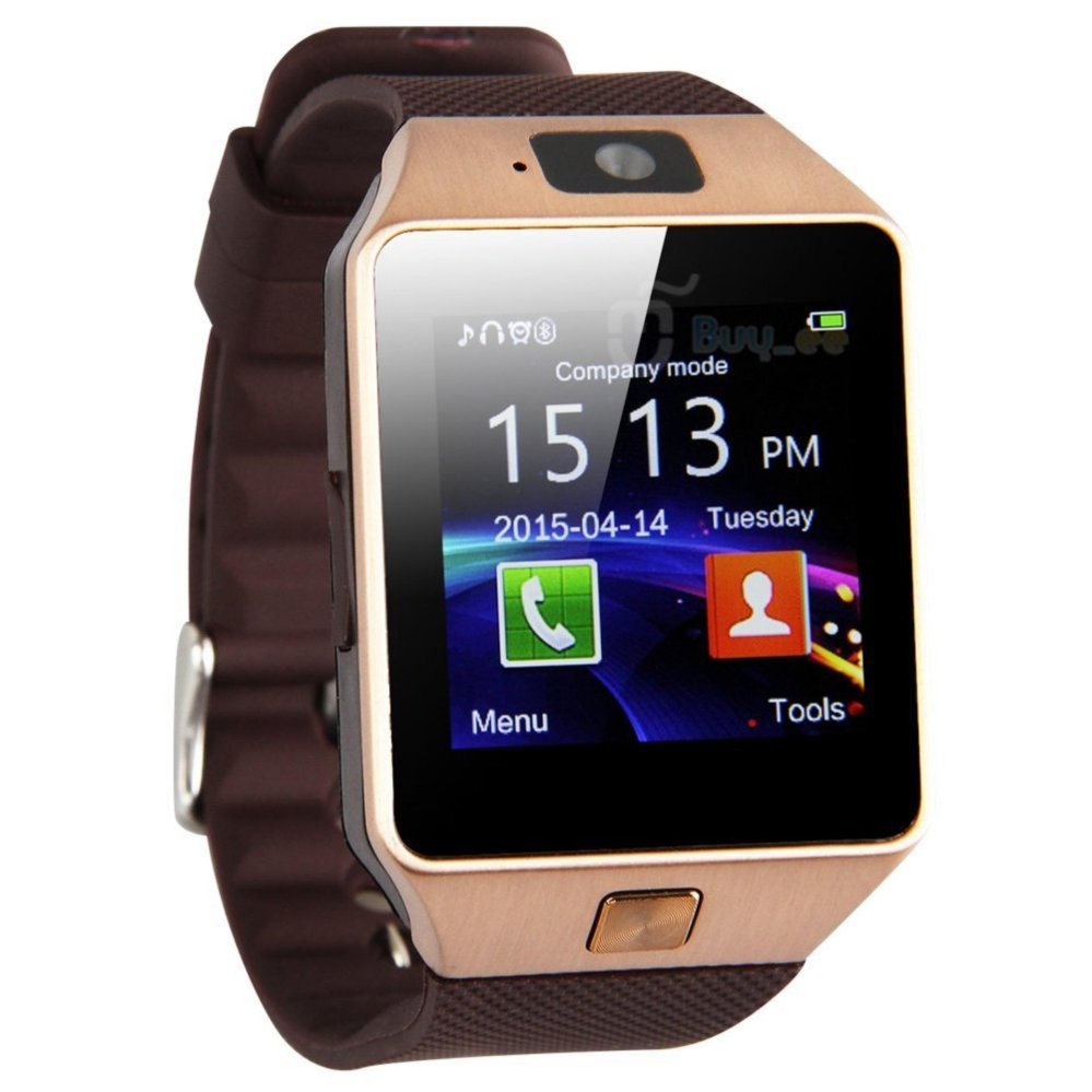 Great Smartwatch DZ09 Bluetooth with SIM Card and Micro SD slot for Android Smartphone - Brown
