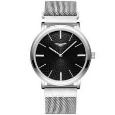 GUANQIN GS19026-1Afs Pria Ultra Tipis Steel QUARTZ Watch (Perak Hitam)