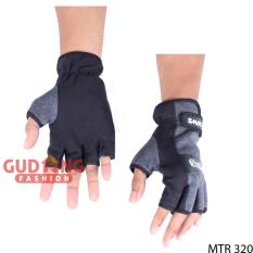 Gudang Fashion - Sarung Tangan Motor Jari Terbuka - Hitam Abu