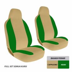 Gudang Leather Sarung Jok Mobil Daihatsu Sigra (Cappucino-Hijau) / Bahan Ferari