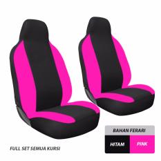 Gudang Leather Sarung Jok Mobil Daihatsu Sigra (Hitam-Pink) / Bahan Ferari