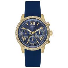 Guess - Jam Tangan Wanita - Gold-Biru - Rubber Biru - W0616L2