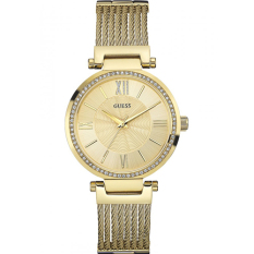 Guess - Jam Tangan Wanita - Rosegold-Kuning - Tali Pasir dan Chain - W0638L2