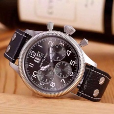 Hamilton Watch Kartu Pilot Interstellar Melalui Rangkaian Yang Sama dengan Otomatis Chronograph Jam Tangan Pria H64666556-Intl