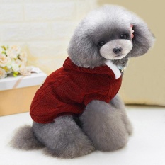 Buatan Tangan Sweater Hewan Peliharaan Anjing Kucing Anak Anjing Baju Hangat Musim Dingin Jaket Mantel Pakaian-Intl