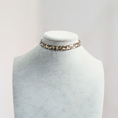 Harajuku Motif Macan Tutul Perempuan Sabuk Leher Choker Kalung Elastis