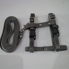 Harness H uk S + Leash Abu-abu Tua untuk Kucing, Kelinci, Musang, Puppy Small breed
