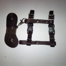 Harness H uk S + Leash Coklat Tua untuk Kucing, Kelinci, Musang, Puppy Small breed