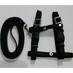 Harness H uk S + Leash Hitam untuk Kucing, Kelinci, Musang, Puppy Small breed