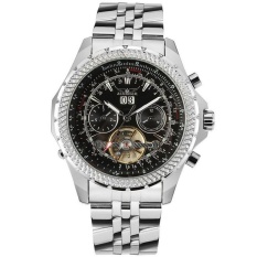 Hazyasm Deluxe Jaragar Relogio Jam Tangan Maskulin Pria Hitam Panggil Mesin Otomatis Penggerak Angin Watch Jam Tangan Kotak Hadiah Gratis Kapal (Hitam)-Intl