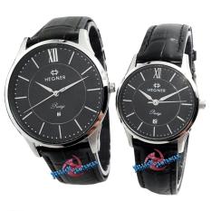 Hegner - H5007CL - Jam Tangan couple - Strap Kulit - Silver Hitam