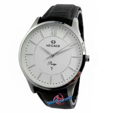 Hegner - H5007ML - Jam Tangan Pria - Strap Kulit - Silver Putih