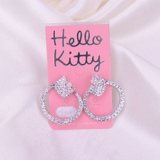 Hello Kitty Jepang Dan Korea Selatan Perempuan Elegan Siswa Anting Mutiara Rantai Anting