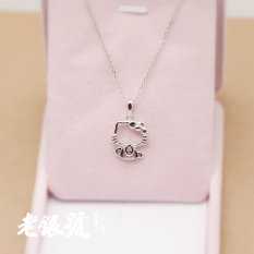 Hello Kitty S11c Tua 925 Sterling Silver Berongga Liontin Kalung Gelang