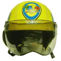 Helm Anak anak broco retro kaca riben lucu usia 1 sampai 4 tahun Motif Tayo Kuning