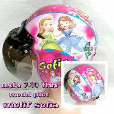Helm Anak Bogo Usia 7 - 10 Tahun Motif Pilot Sofia