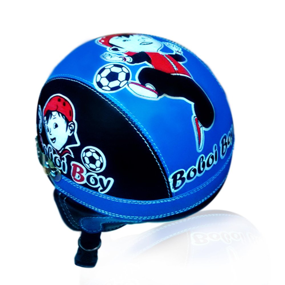 Helm Anak Unyu-unyu Model Retro Karakter Boboi Boy [1 - 5 tahun] - Hitam/Biru