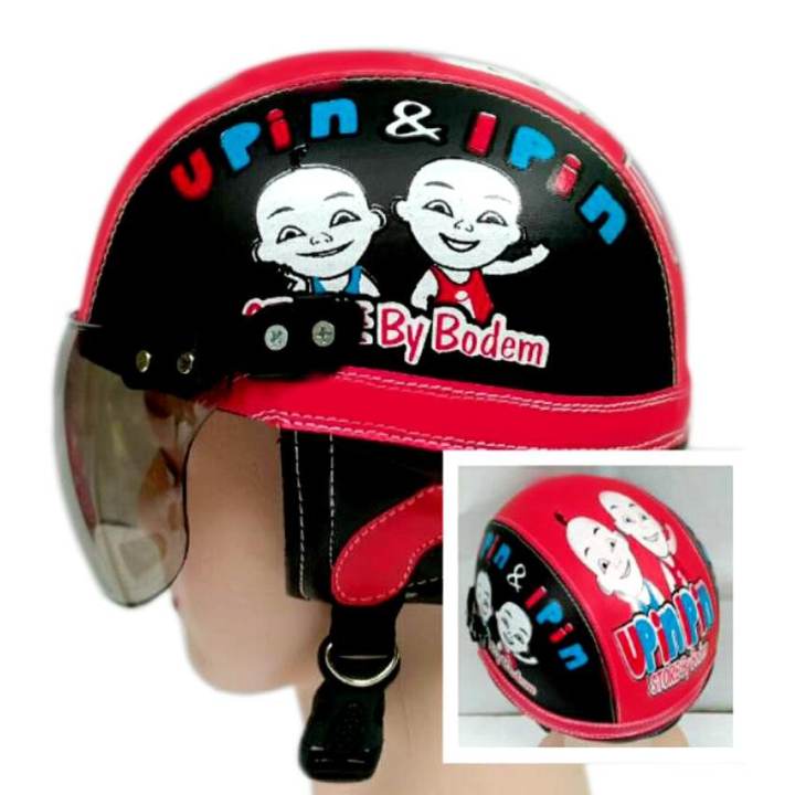 Helm Anak Unyu Unyu Model Retro Karakter Upin Ipin 1 5 Tahun Birumerah