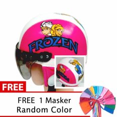 Helm Anak Unyu-Unyu Usia 1- 5 Tahun Motif Frozen - Pink/Putih + Free Maker Mulut