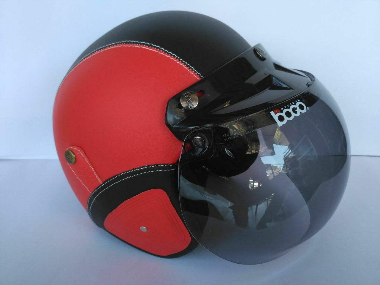 Helm bogo dewasa merah-hitam