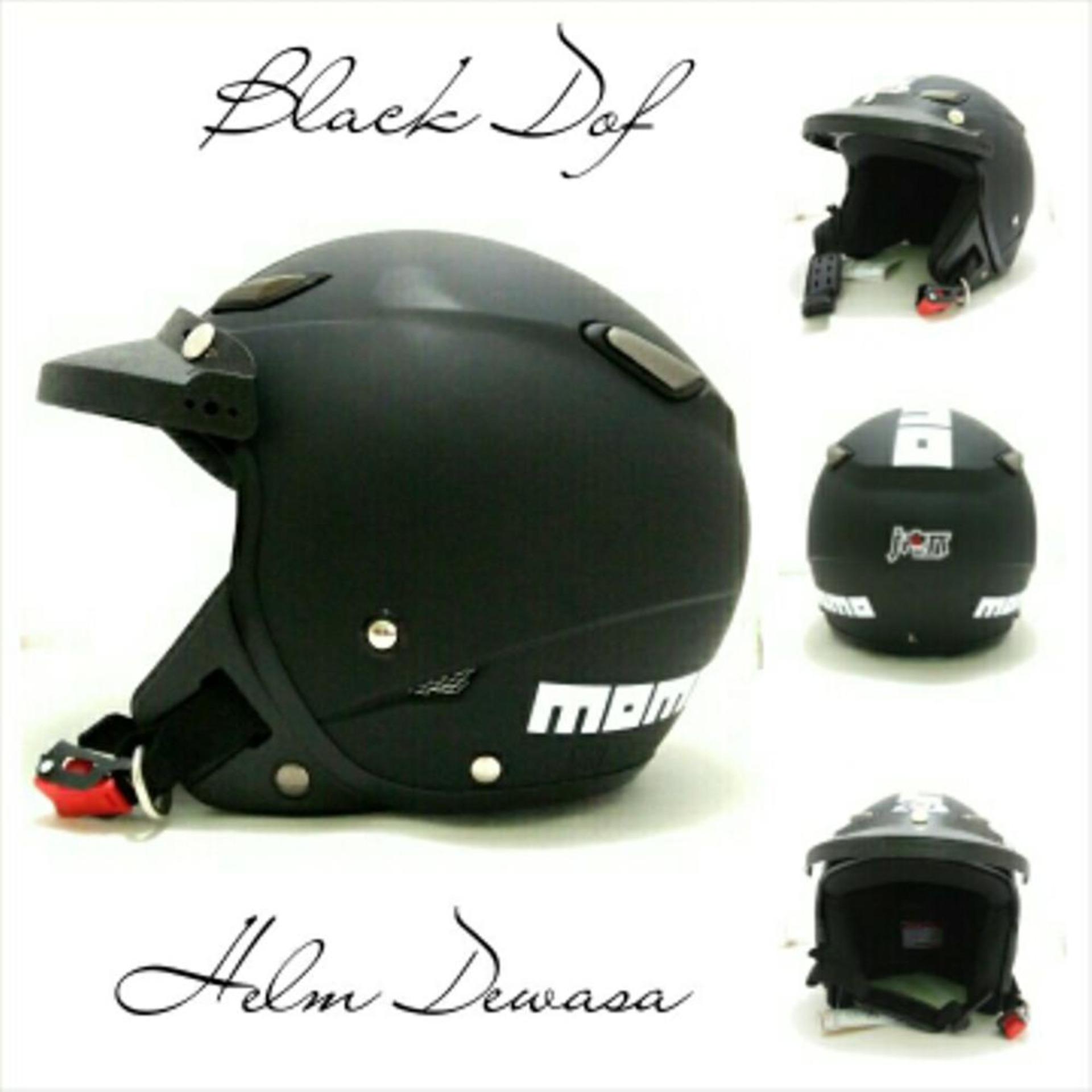 Moe Moe Helm / Helm Bogo Retro Klasik JPN MOMO Hitam Doff SNI