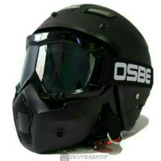 Helm Bogo Retro SNI Jpn Momo Hitam Dof + Goglemask