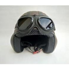 Helm Broco Pilot Kacamata Retro Dewasa - Coklat