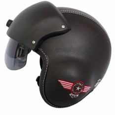 Helm Broco Pilot Pet Visor Bordil - Hitam