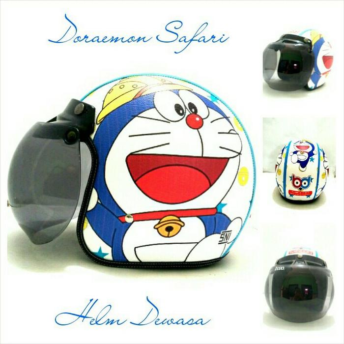 Helm Dewasa GOGO Doraemon Safari Kaca Bogo Ori Bisa Request Warna