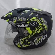 Helm DMN 2 kaca (double visor) 2 kaca Ski doo b-doff Yellow
