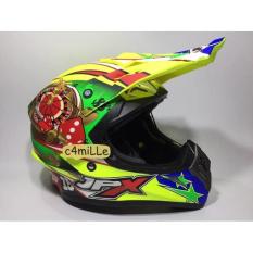 HELM JPX CROSS X1 JACKPOT FLUORESCENT YELLOW DOP FLUO TRAIL SUPER CROS