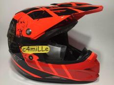 HELM KYT CROSS OVER NETT CROSS RED FLUO BLACK TRAIL